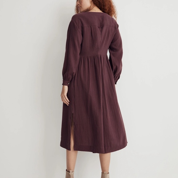 Madewell Lightspun Button-Front Midi Dress - Picture 3 of 8